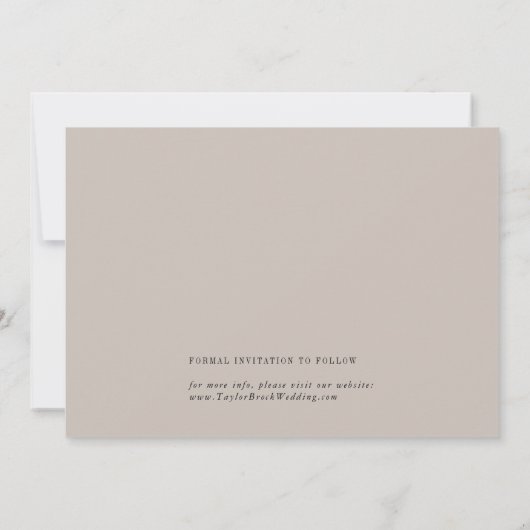 Moderne Chique KLEUR BEWERKBARE bruiloft Save The Date (Achterkant)