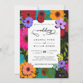 moderne chique kleurrijke bloem Floral Foto Bruilo Kaart (Voorkant)