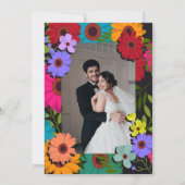 moderne chique kleurrijke bloem Floral Foto Bruilo Kaart (Achterkant)