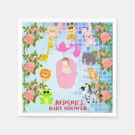 Moderne chique kleurrijke bloemenblauwe Boho Baby  Servet