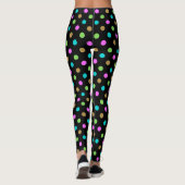 Moderne chique kleurrijke polka stippen zwart leggings (Achterkant)