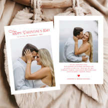 Moderne Chique Koppel Foto Gelukkige Valentijnsdag