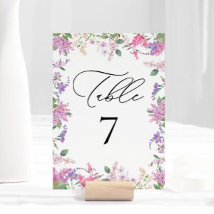 Moderne chique lavendel paarse bloemen bruiloft kaart