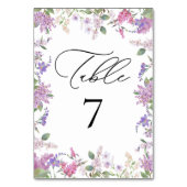 Moderne chique lavendel paarse bloemen bruiloft kaart (Voorkant)
