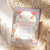 Moderne chique lente Wildbloemen Graduation Party Kaart
