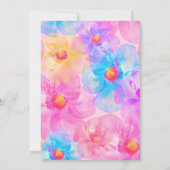 Moderne chique lichte roos roze wilde bloemen kaart (Achterkant)