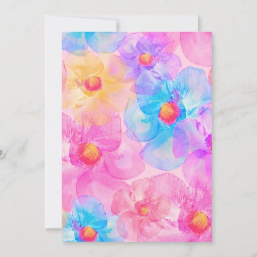 Moderne chique lichte roos roze wilde bloemen kaart (Achterkant)