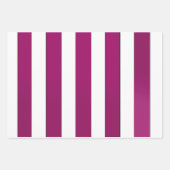 Moderne chique magenta, zwart en wit gestreept inpakpapier vel (Voorkant 2)