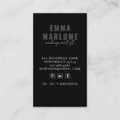 Moderne chique make-up artiest zwart visitekaartje (Achterkant)