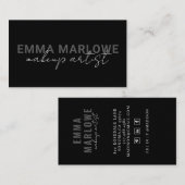 Moderne chique make-up artiest zwart visitekaartje (Voorkant / Achterkant)