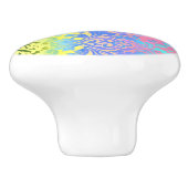 Moderne chique mandala turquoise aqua bohemian keramische knop (Zijkant)