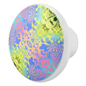 Moderne chique mandala turquoise aqua bohemian keramische knop (Rechts)