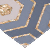 Moderne chique marine blauw goud zeshoek geometris tafelkleed (Gekanteld)