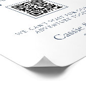 Moderne Chique Marine Blauw Huwelijksreis Fonds Tr Poster (Hoek)