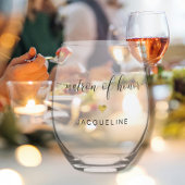 Moderne Chique Matron van Eer Script Goud Hart Naa Wijnglas Zonder Voet