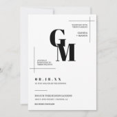 Moderne chique minimale bruiloft monogram QR code Kaart (Voorkant)