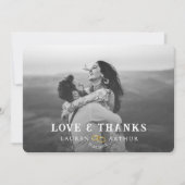 Moderne chique minimale gepersonaliseerde foto bru bedankkaart (Voorkant)