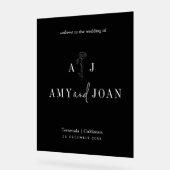 Moderne chique minimalistische bloemenbruiloft wel acryl bord (Hoek)