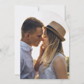 Moderne chique minimalistische foto boog bruiloft kaart (Achterkant)