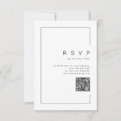Moderne chique minimalistische foto bruiloft QR co RSVP Kaartje (Voorkant)