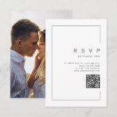 Moderne chique minimalistische foto bruiloft QR co RSVP Kaartje (Voorkant / Achterkant)