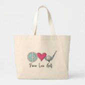 Moderne Chique Moeder Vrede Liefde Golf Vrouw Golf Grote Tote Bag (Voorkant)