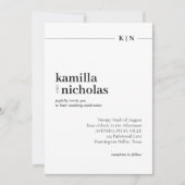 Moderne Chique Monogram Foto Bruiloft Kaart (Voorkant)