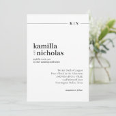 Moderne Chique Monogram Foto Bruiloft Kaart (Staand voorkant)