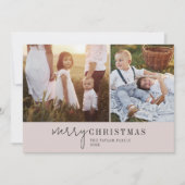 Moderne Chique Neutrale Fotocollage Kerstnieuws Feestdagenkaart (Voorkant)