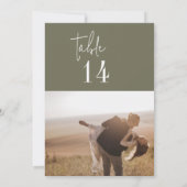 Moderne Chique Olijfgroen 5x7" Fotolijst Nummers (Achterkant)