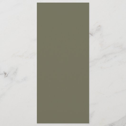 Moderne chique olijfgroen Laten we bruiloft menu e (Achterkant)