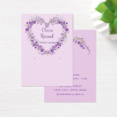 Moderne chique paarse bloemenoorbel display kaart (Bureau)