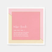 Moderne chique pastel roze goud bruiloft leuke wee servet (Voorkant)