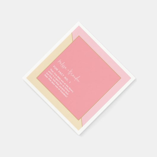 Moderne chique pastel roze goud bruiloft leuke wee servet (Hoek)