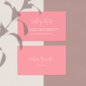 Moderne Chique Pastel Roze Script Typografie Bruil Informatiekaartje