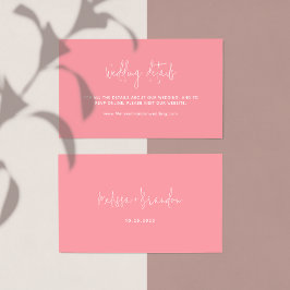 Moderne Chique Pastel Roze Script Typografie Bruil Informatiekaartje
