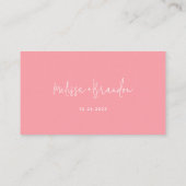 Moderne Chique Pastel Roze Script Typografie Bruil Informatiekaartje (Achterkant)