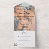 Moderne chique QR code RSVP foto bruiloft alles in All In One Uitnodiging (Binnen)