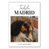 Moderne chique reisbestemming thema foto bruiloft kaart (Achterkant)