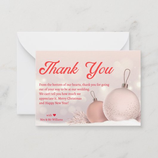 Moderne chique rode script bruiloft dank u vakanti notitiekaartje (Voorkant)