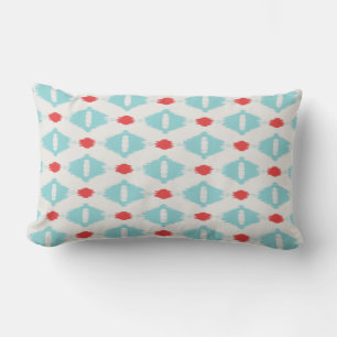 Moderne chique rode turquoise geometrische ikat ku kussen