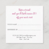 Moderne chique roze bokeh aanbevelingskaartje (Achterkant)