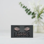 Moderne Chique Roze Glitter & Zwart Lash Artiest Visitekaartje (Staand voorkant)