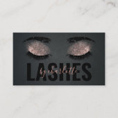 Moderne Chique Roze Glitter & Zwart Lash Artiest Visitekaartje (Voorkant)