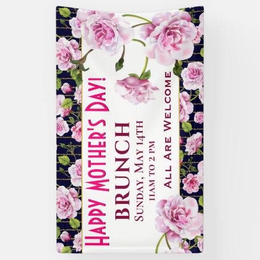 Moderne chique roze rozen | MOEDERDAG Spandoek (Verticaal)