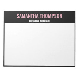 Moderne Chique Roze, Wit & Zwart Notitieblok