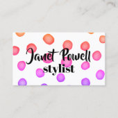 Moderne chique schilder stippen aangepaste visitek visitekaartje (Voorkant)