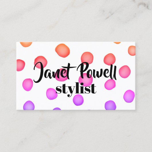 Moderne chique schilder stippen aangepaste visitek visitekaartje (Voorkant)