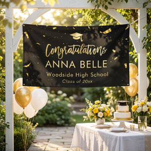 Moderne chique script elegante gouden afstuderen spandoek