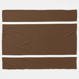 Moderne chique slanke witte strepen op cacao bruin fleece deken